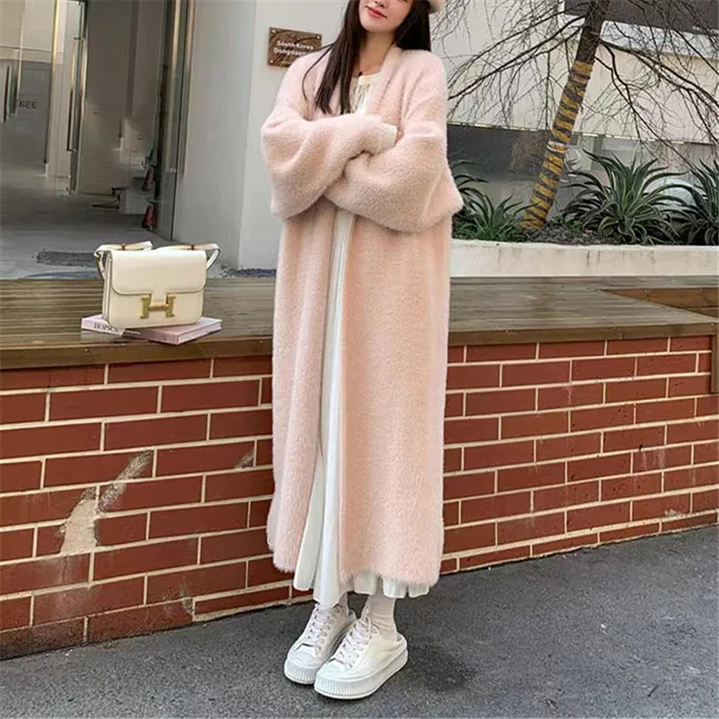 Cardigan long douillet façon kimono