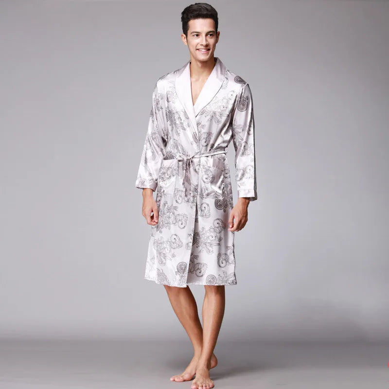 Robe de Chambre Homme Satin Dragon