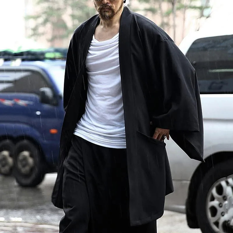 Veste kimono japonais homme noire