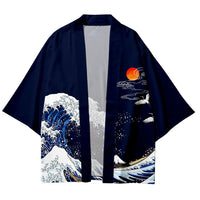 Haori japonais vague et carpe koï