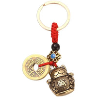 Porte-Clés Maneki Neko Doré