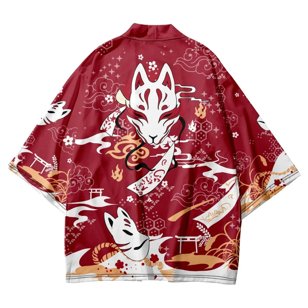 Veste kimono renard illusion