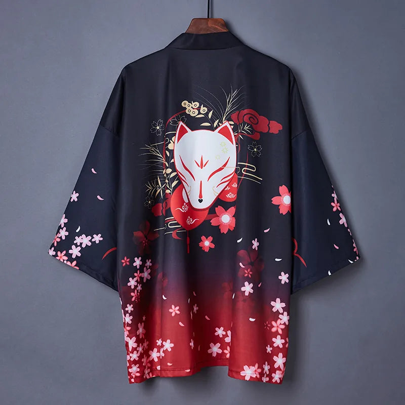 Veste Haori Kimono Motif Renard