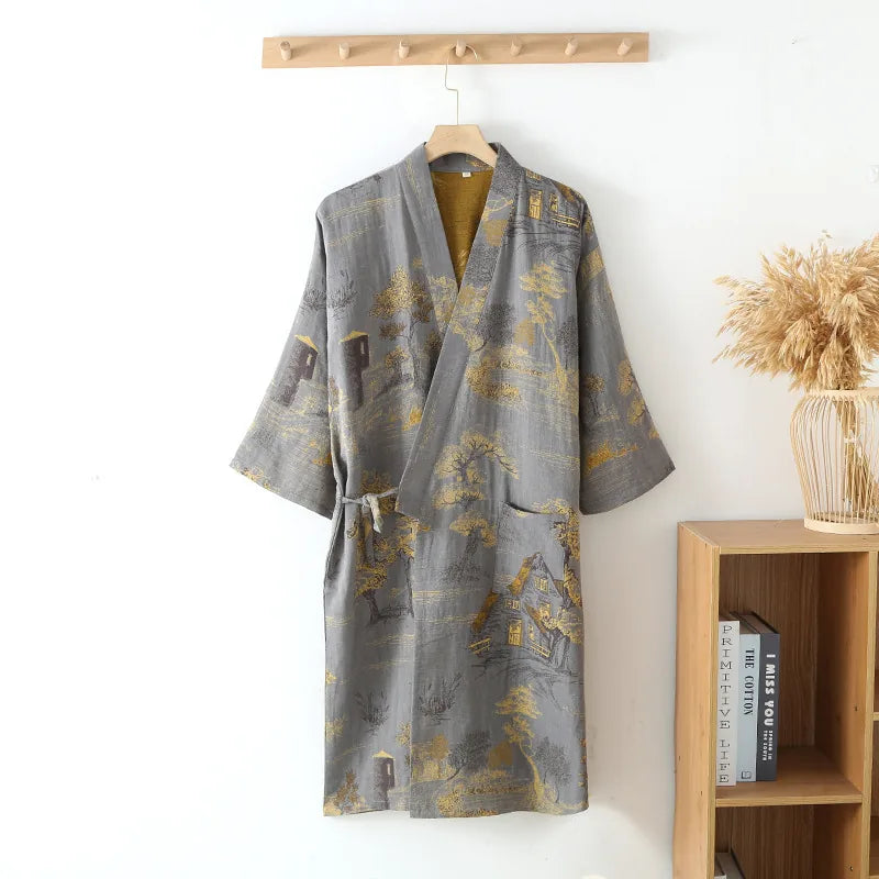Kimono Homme Coton Motif Paysage