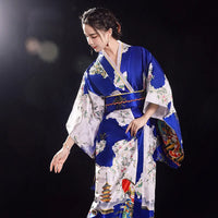 Kimono long satiné obi tressé