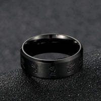 Bague homme tournante noire