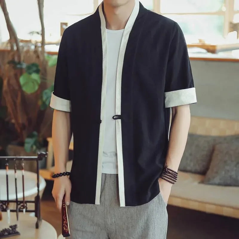 Veste longue kimono homme coton