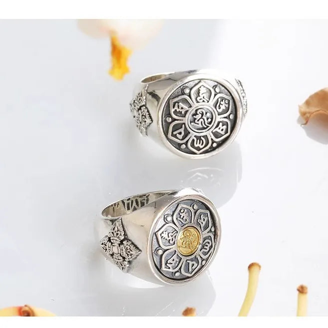 Bague homme mandala bouddhiste