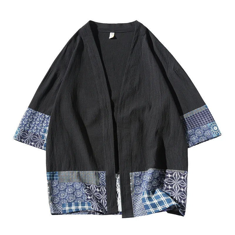 Cardigan kimono homme en coton