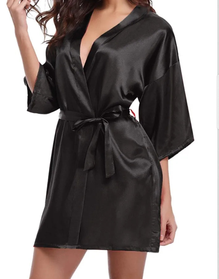 Peignoir Kimono Satin Femme