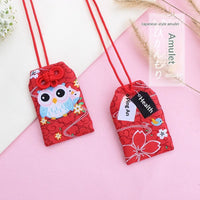 Porte-bonheur japonais chouette rouge