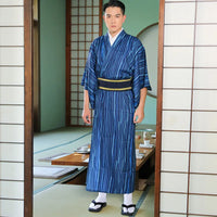 Kimono long d'intérieur homme rayé