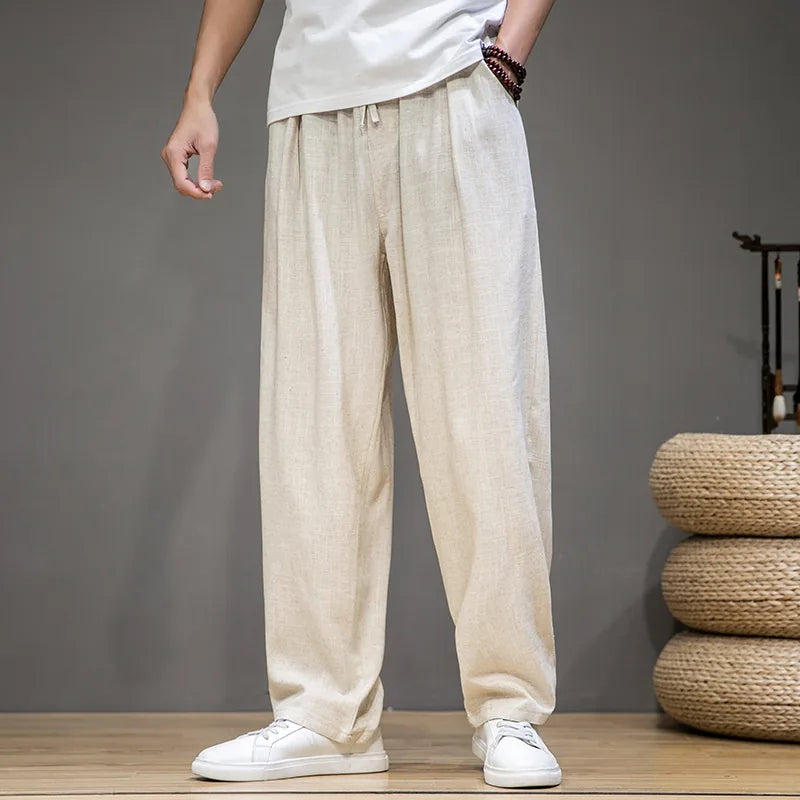 Pantalon Droit Japonais en Lin