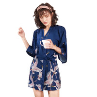 Robe kimono grues élégante