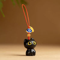 Porte-clés Japonais Chat en Bois