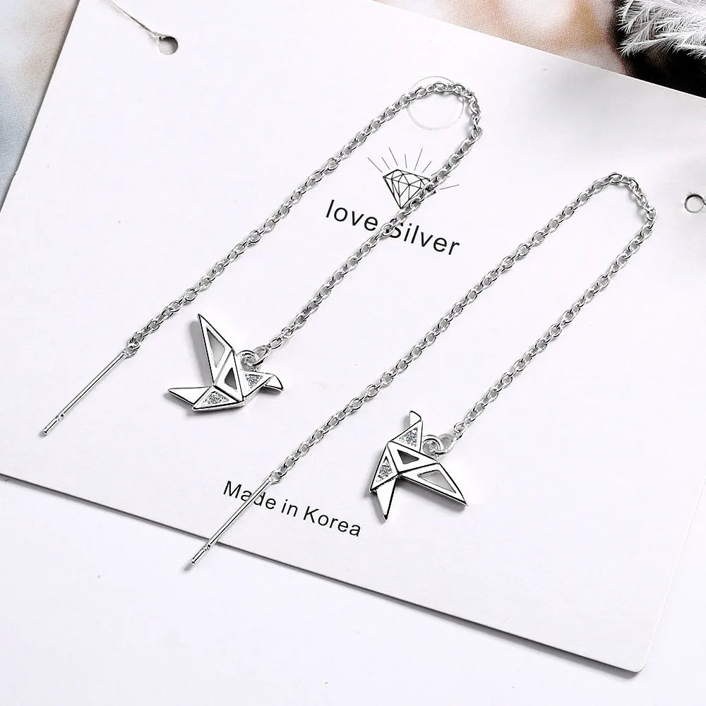 Boucles d'oreilles japonaises grue origami
