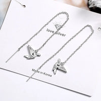 Boucles d'oreilles japonaises grue origami
