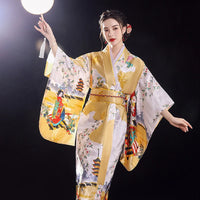 Kimono long satiné obi tressé