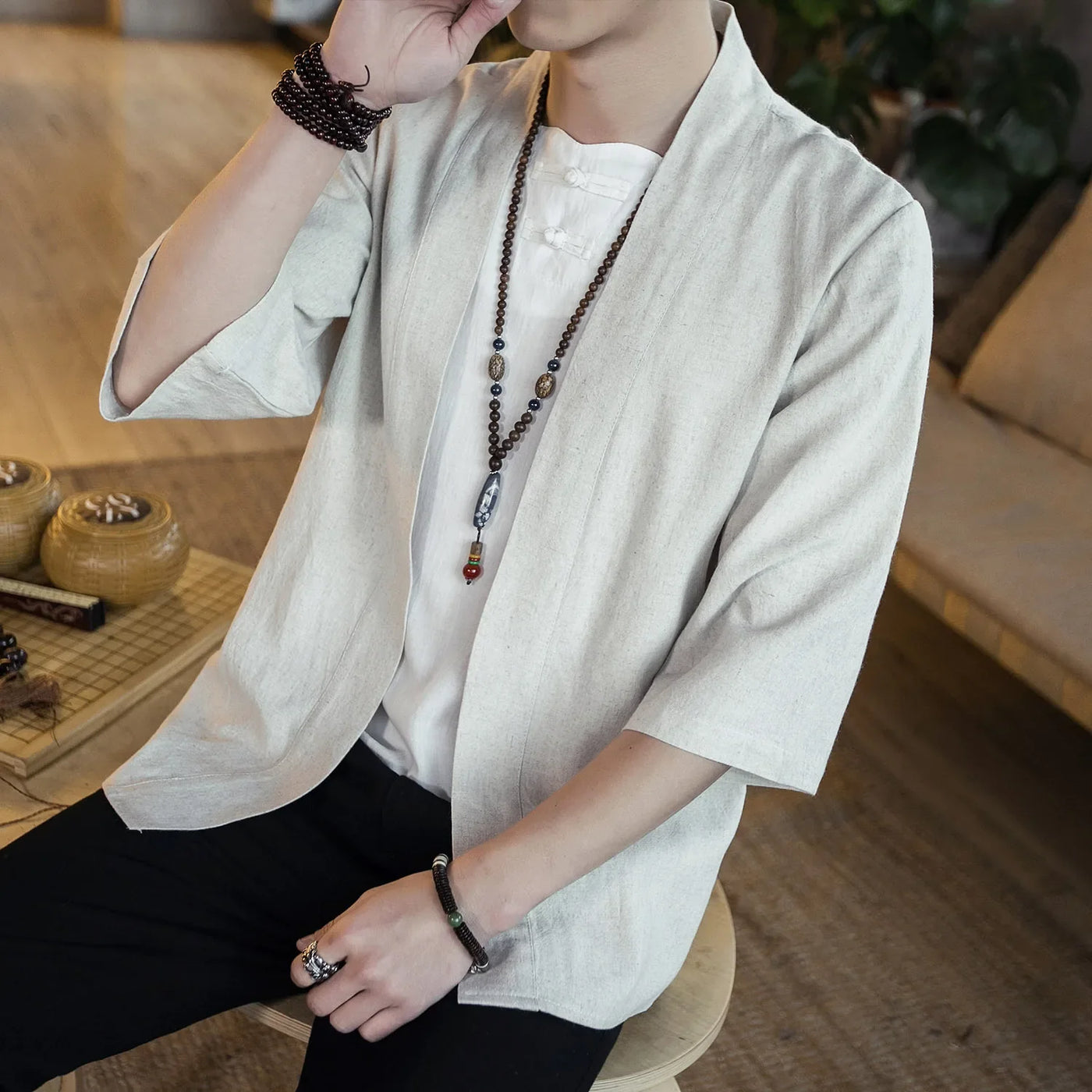 Cardigan kimono homme ample
