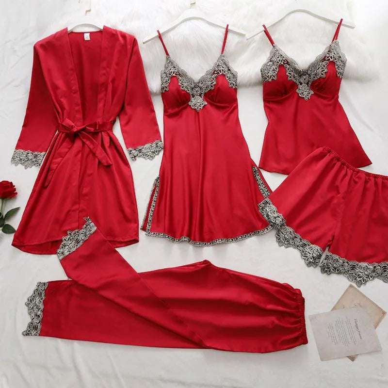 Ensemble kimono satin 5 pièces