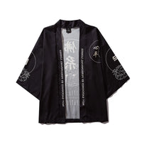 Cardigan haori kimono noir élégant