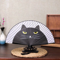 Éventail japonais motif chat
