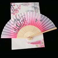 Éventail japonais motif fleurs de cerisier