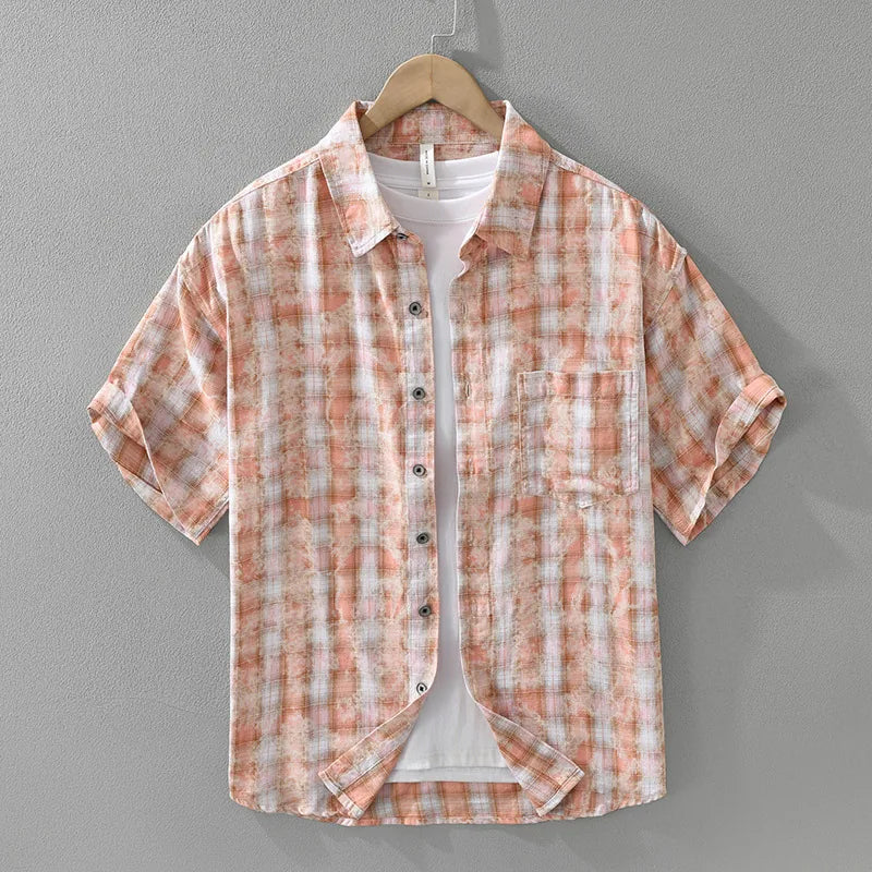Chemise estivale homme carreaux délavés