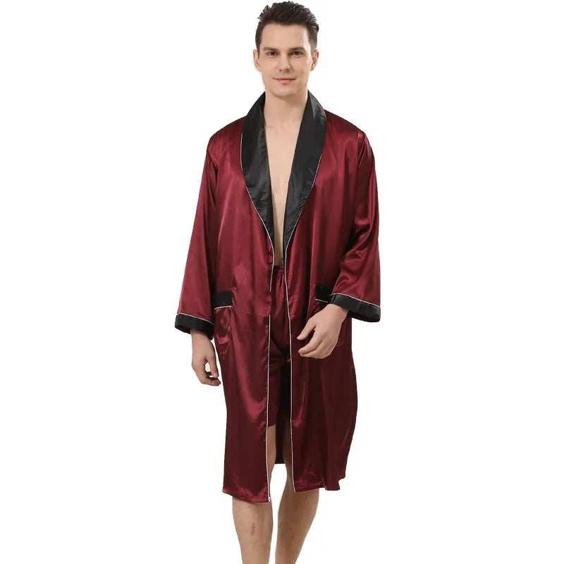 Robe de chambre kimono homme satinée