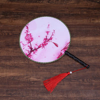 Éventail rond peinture florale