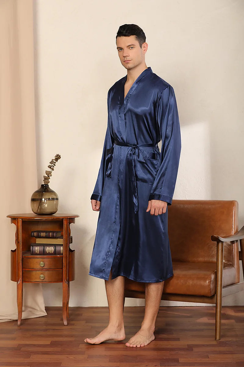 Peignoir kimono homme satin
