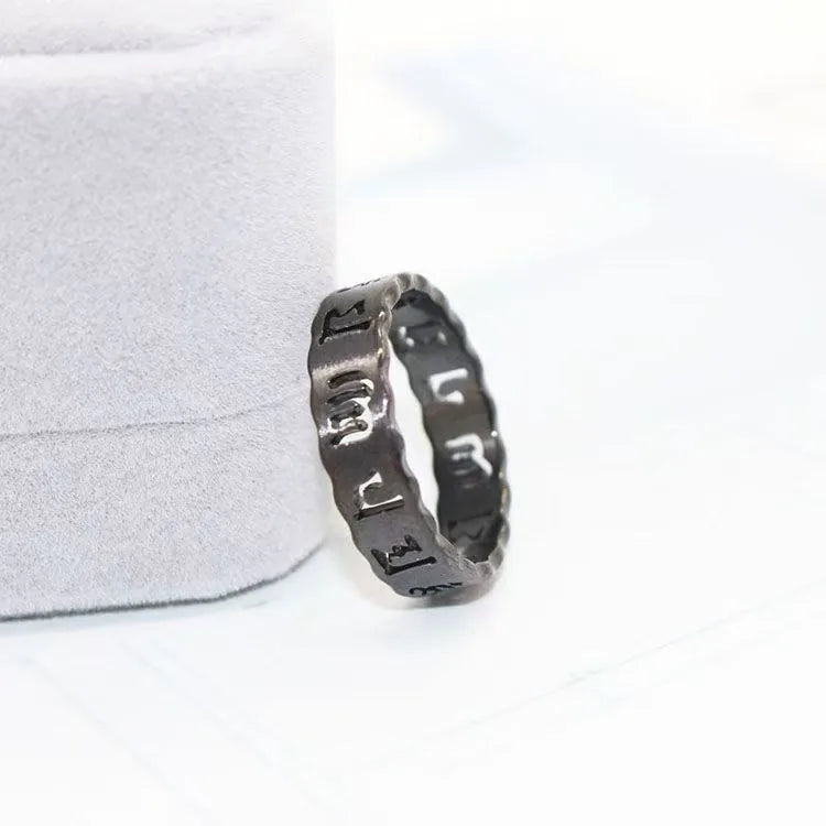 Bague mantra bouddhiste en acier