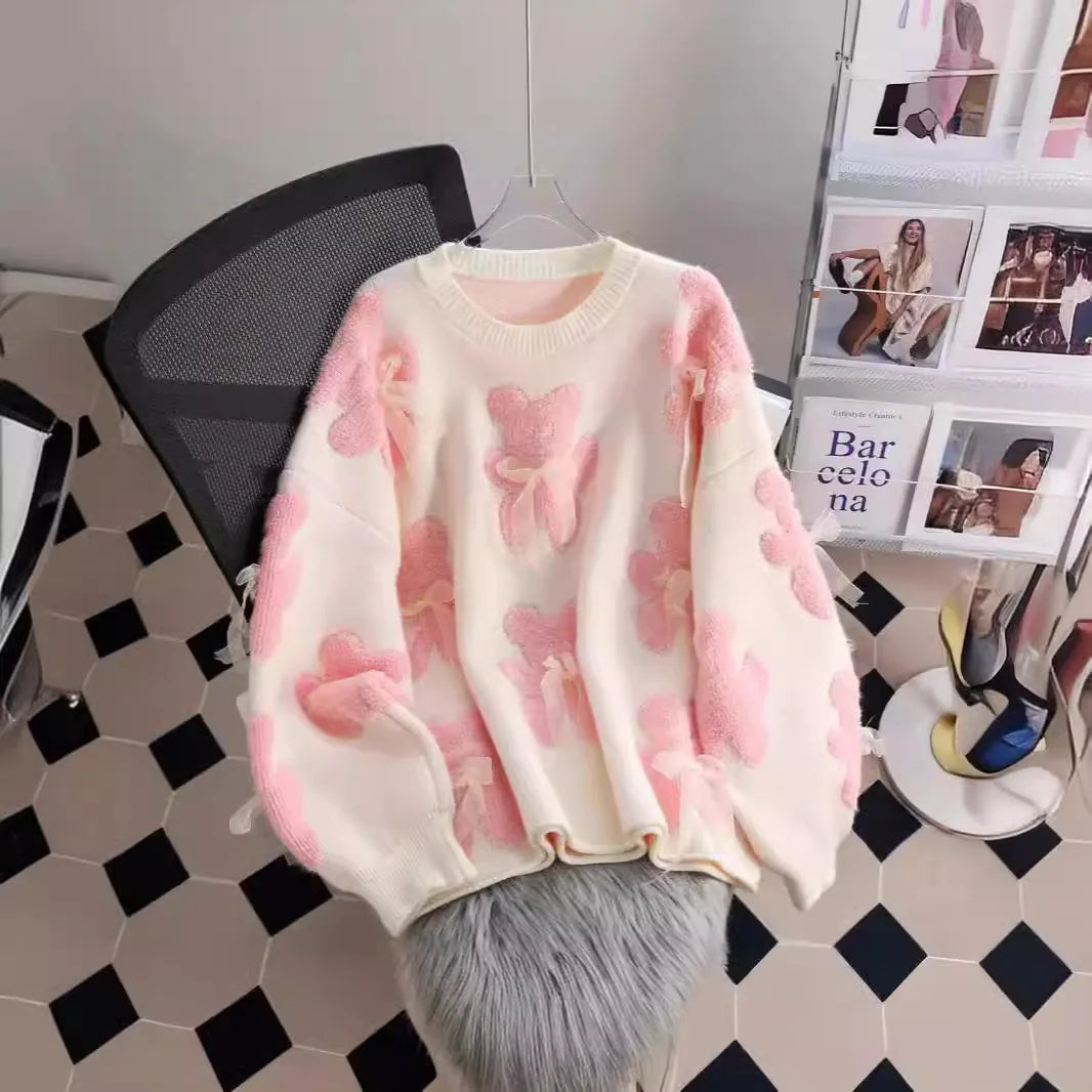 Pull Oversize Kawaii Japonais à Nœuds