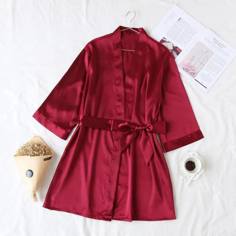 Robe de Chambre Kimono Femme Satinée