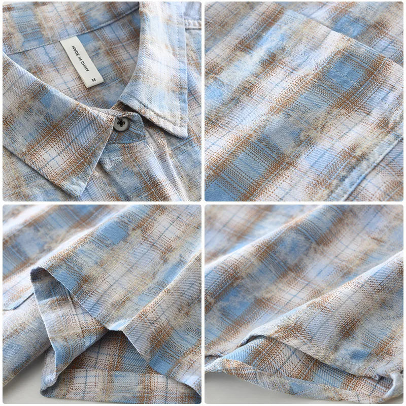 Chemise estivale homme carreaux délavés