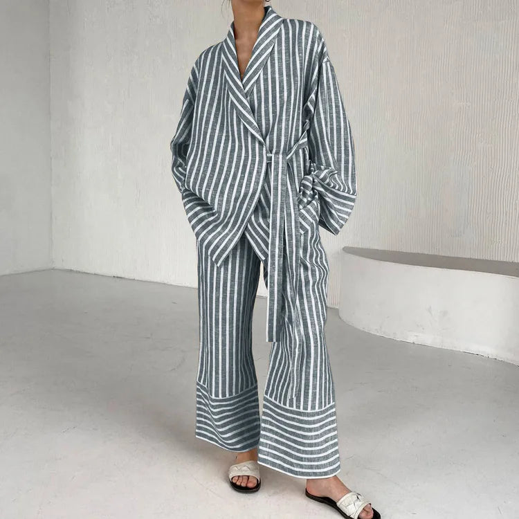 Ensemble Kimono Rayé Femme