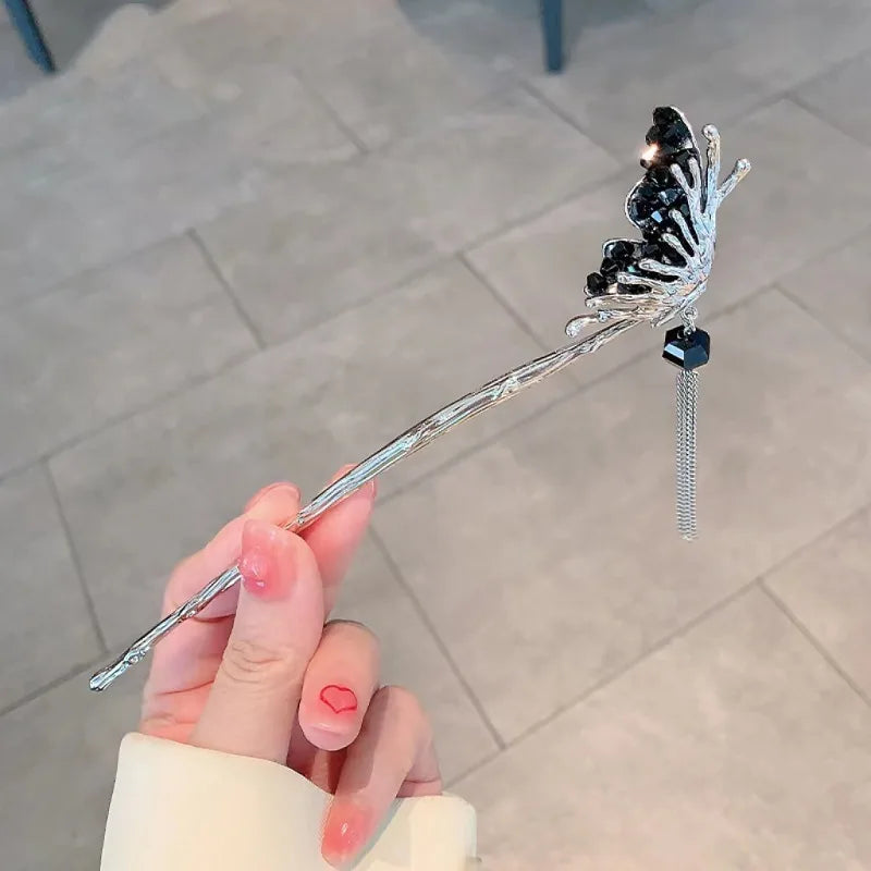 Épingle à cheveux japonaise à pampille papillon