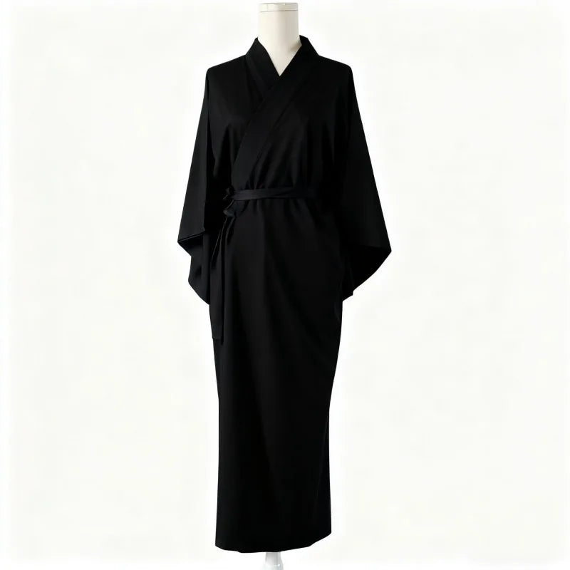 Robe kimono longue à ceinture