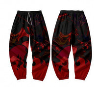 Pantalon jogging japonais motif flammes