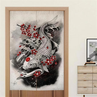 Noren japonais carpe koï majestueuse