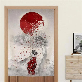 Noren japonais kimono et sakura