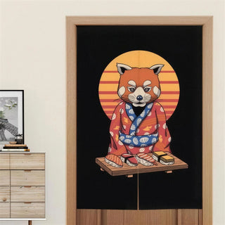 Noren japonais maître panda roux