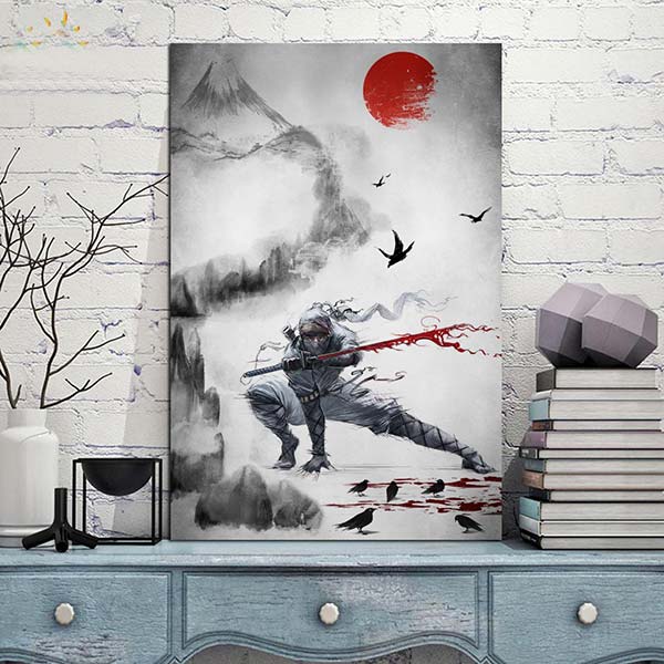 Tableau japonais illustration ninja