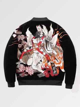 Bomber Sukajan broderie déesse japonaise