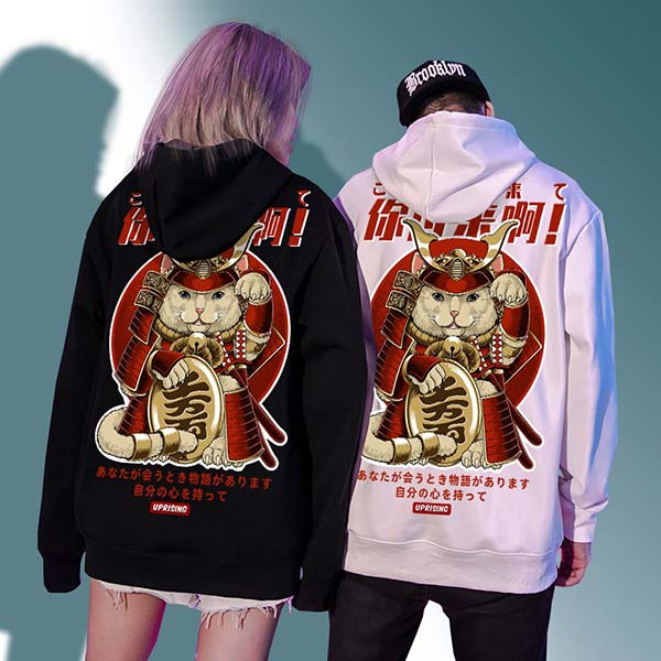 Sweat japonais neko samouraï-1.jpg