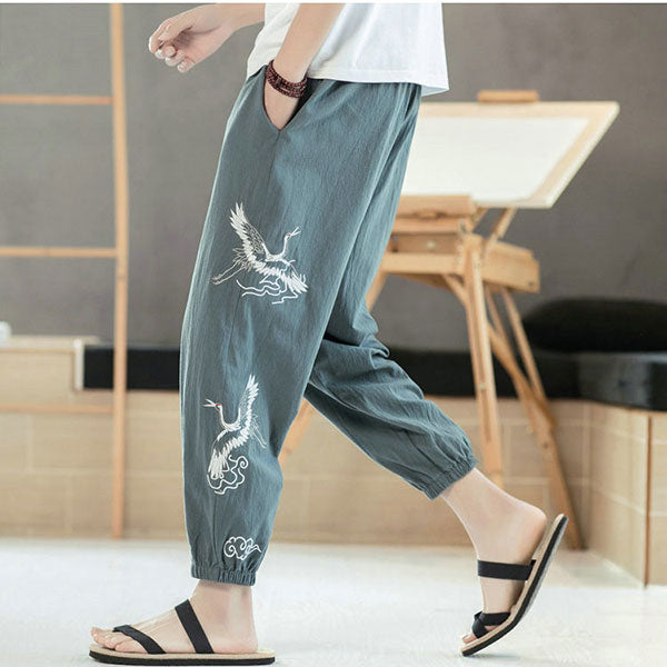 Pantalon pour homme motif grues japonaises-2.jpg