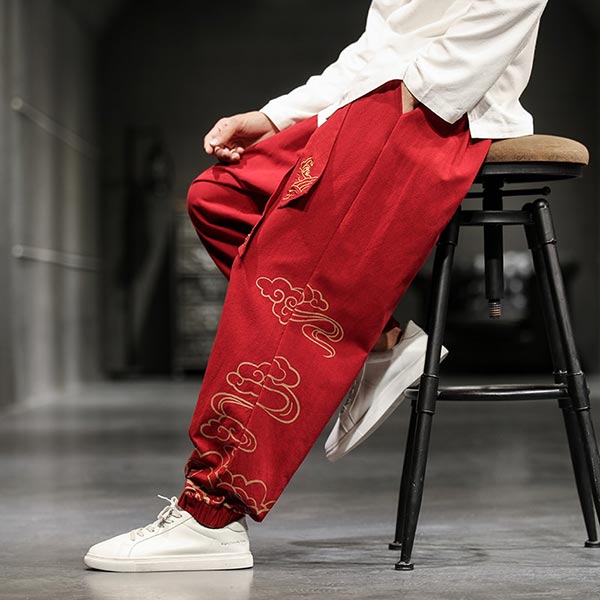 Pantalon large pour homme motifs japonais Kumo-7.jpg