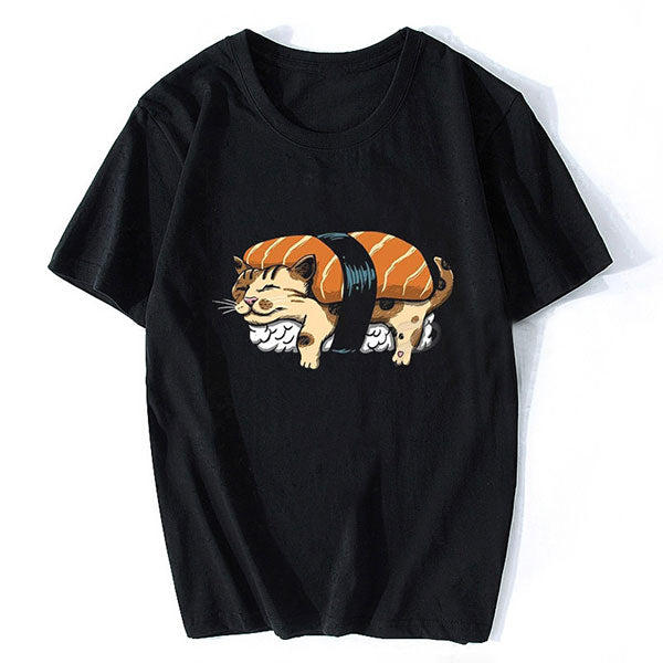 T-shirt Japonais Nigiri Saumon Chat