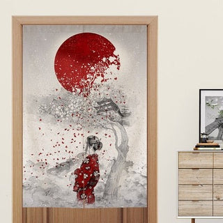 Noren japonais kimono et sakura