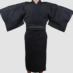 Yukata Homme Traditionnel Noir Rayures-1.jpg